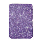 紫色の虹色グリッター バスマット (正面縦)