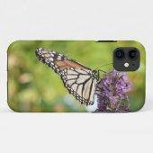 紫色の蝶々花に止まるオオカナダモナークバタフライ Case-Mate iPhoneケース (裏面(横))