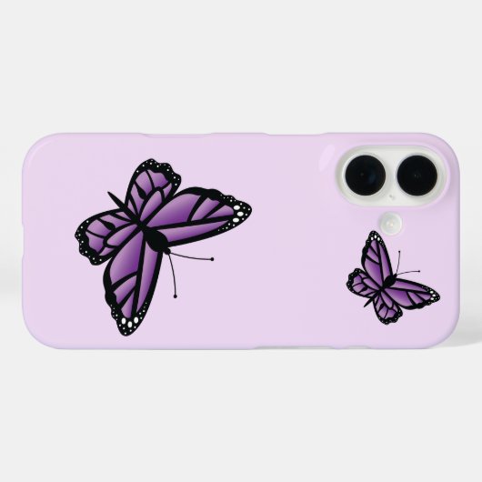紫色の蝶々 Case-Mate iPhoneケース (裏面 (横))