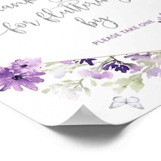 紫色の蝶が羽ばたいてくれてありがとう ポスター (角)