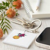 紫色の蝶とカボチャ キーホルダー (正面右)