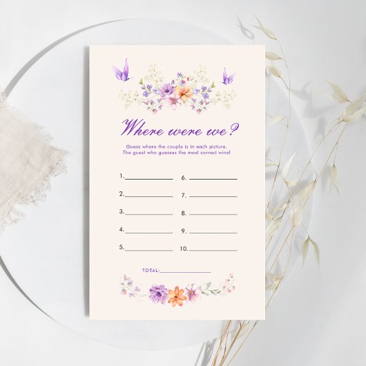 紫色の蝶どこ我々のブライダルシャワーゲーム