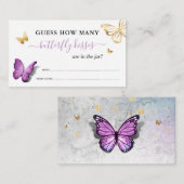 紫色の蝶どのように多くのキスブライダルゲーム エンクロージャーカード (正面/裏面)