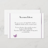 紫色の蝶のハート結婚のインサート エンクロージャーカード (正面/裏面)