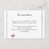 紫色の蝶のハート結婚のインサート エンクロージャーカード (正面)