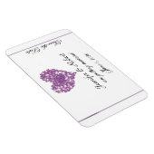 紫色の蝶のハート結婚式の日付を保存 マグネット (右側)