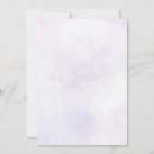 紫色の蝶のフローラ女の子の赤ちゃんシャワー 招待状 (裏面)