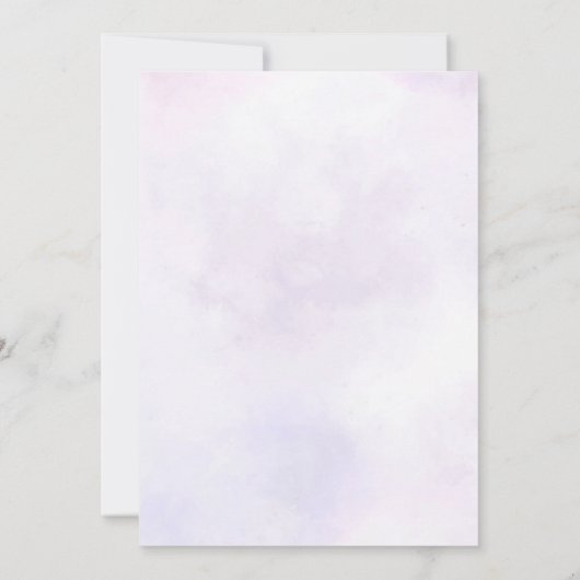 紫色の蝶のフローラ女の子の赤ちゃんシャワー 招待状 (裏面)