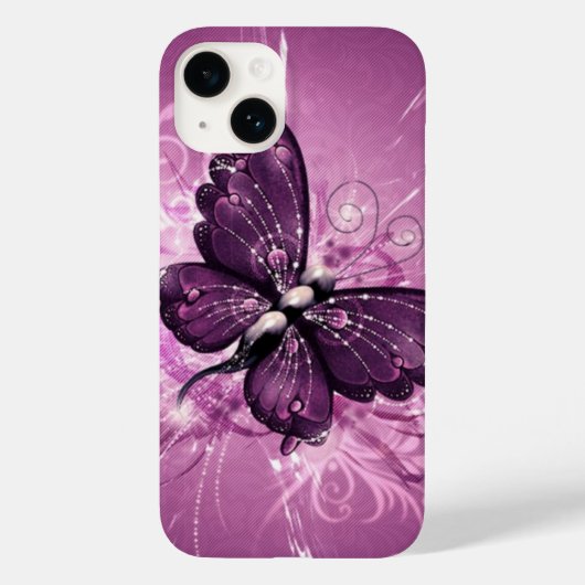 紫色の蝶のベクトルアート Case-Mate iPhoneケース (裏面)