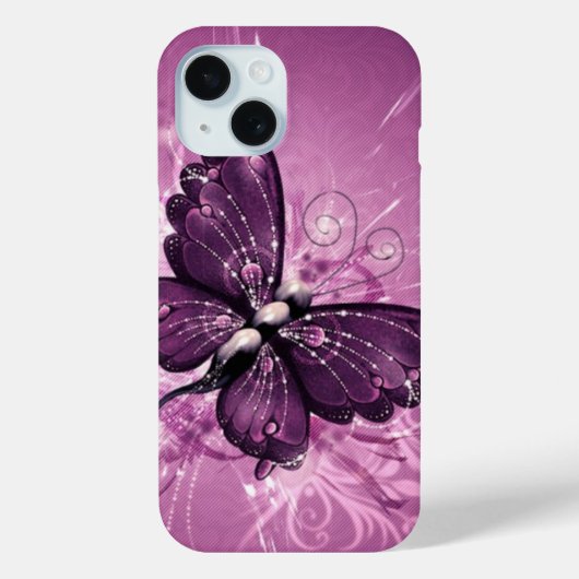 紫色の蝶のベクトルアート Case-Mate iPhoneケース (裏面)