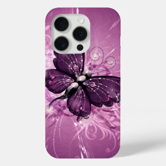 紫色の蝶のベクトルアート Case-Mate iPhoneケース (裏面)