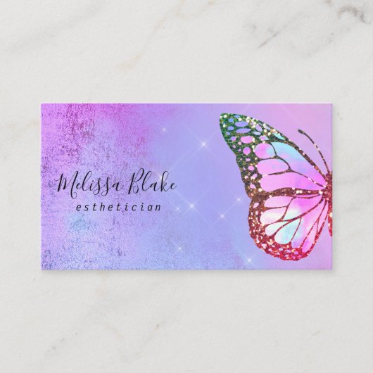 紫色の蝶のロゴ 名刺 (正面)