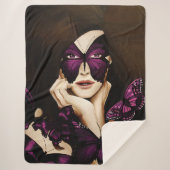 紫色の蝶の仮面舞踏会 シェルパブランケット (正面)