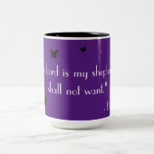 紫色の蝶の信仰マグカップ ツートーンマグカップ (中央)