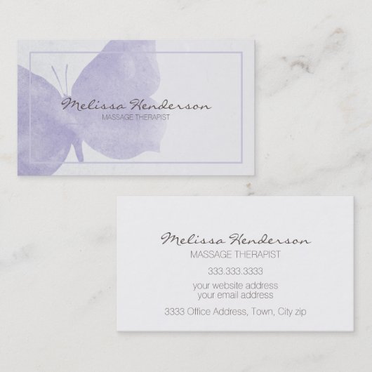 紫色の蝶の名刺 名刺 (正面/裏面)