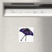 紫色の蝶の春ガーデン自然写真 マグネット (インサイチュ (食洗機))