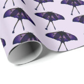 紫色の蝶の春ガーデン自然写真 ラッピングペーパー (ロールコーナー)