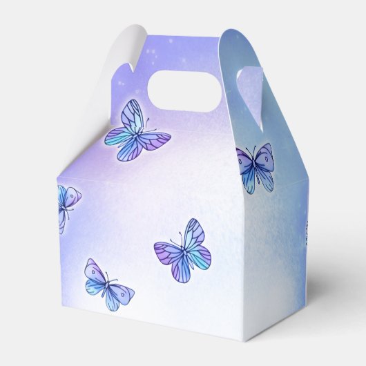 紫色の蝶の時代の誕生日パーティーの好意ボックス フェイバーボックス (裏面サイド)
