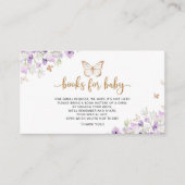 紫色の蝶の本ベビーチケット エンクロージャーカード (正面)