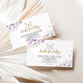 紫色の蝶の本ベビーチケット エンクロージャーカード