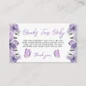 紫色の蝶の本ベビー エンクロージャーカード (正面)