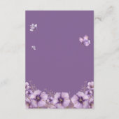 紫色の蝶の本ベビー、赤ちゃんシャワー エンクロージャーカード (裏面)