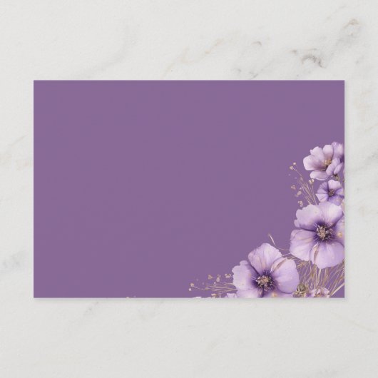 紫色の蝶の本ベビー、赤ちゃんシャワー エンクロージャーカード (裏面)