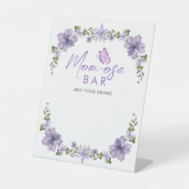 紫色の蝶の水色ワイルドフロモマオサバー 台座サイン