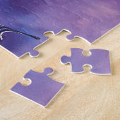 紫色の蝶の水色 ジグソーパズル (側面)