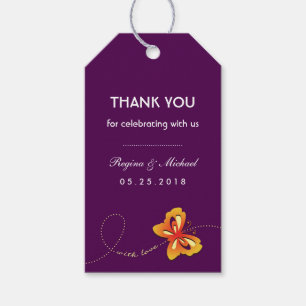 紫色の蝶の結婚式のパーティー好意ギフトラベル ギフトタグ