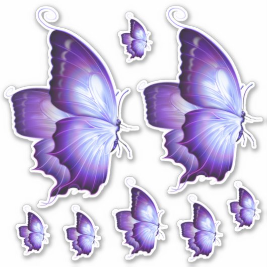 紫色の蝶の装飾カスタムのビニールのシール シール (正面)
