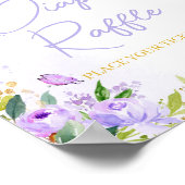 紫色の蝶の赤ちゃんシャワーおむつラッフル ポスター (角)