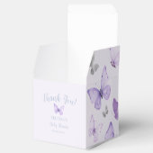 紫色の蝶の赤ちゃんシャワーお願いボックス フェイバーボックス (オープン)