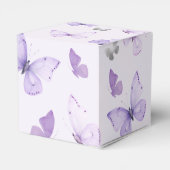 紫色の蝶の赤ちゃんシャワーお願いボックス フェイバーボックス (裏面サイド)