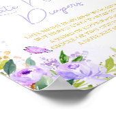 紫色の蝶の赤ちゃんシャワー深夜おむつ ポスター (角)