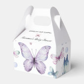 紫色の蝶の赤ちゃんシャワー赤ちゃん女性愛用ボックス フェイバーボックス (正面サイド)