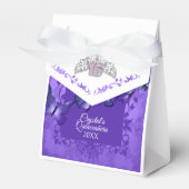 紫色の蝶キンセアニェラリボンの好意ボックス フェイバーボックス (正面サイド)