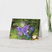 紫色の蝶クリスマスの年賀状 シーズンカード (正面)