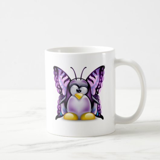 紫色の蝶タキシード(Linuxのタキシード) コーヒーマグカップ (右)