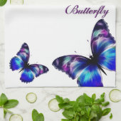 紫色の蝶ダンスアメリカのMoJoキッチンタオル キッチンタオル (折り畳み)