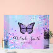 紫色の蝶デザイン アクリルサイン (ウェディング)