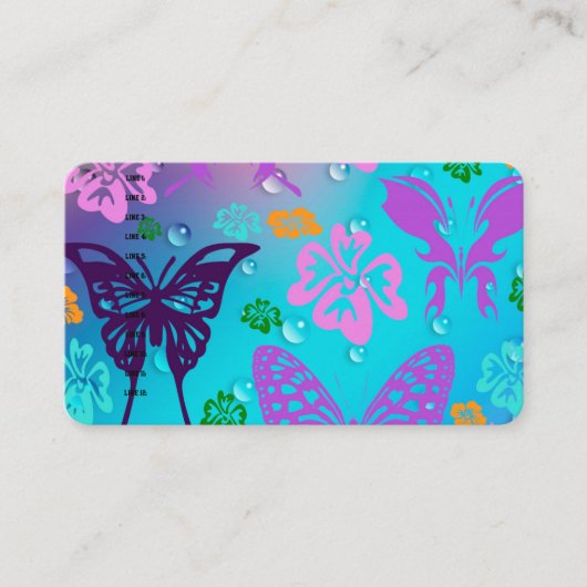 紫色の蝶デジタルオフィスビジネス運命 名刺 (正面)