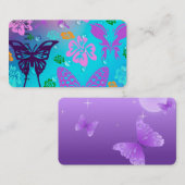 紫色の蝶デジタルオフィスビジネス運命 名刺 (正面/裏面)