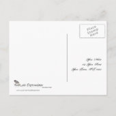 紫色の蝶ハート結婚式RSVPはがき インビテーションポストカード (裏面)