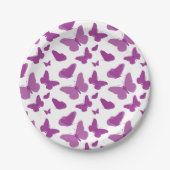 紫色の蝶パーティー ペーパープレート (正面)