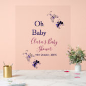 紫色の蝶ピンクの赤ちゃんシャワーああベビー モダン アクリルサイン (ウェディング)