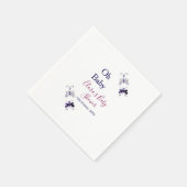 紫色の蝶ピンクの赤ちゃんシャワーああベビー モダン スタンダードカクテルナプキン (角)