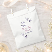 紫色の蝶ピンクの赤ちゃんシャワーああベビー モダン フェイバーバッグ (クリップ留めされた状態)