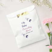 紫色の蝶ピンクの赤ちゃんシャワーああベビー モダン フェイバーバッグ (封をした状態)