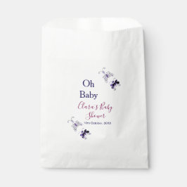 紫色の蝶ピンクの赤ちゃんシャワーああベビー モダン フェイバーバッグ